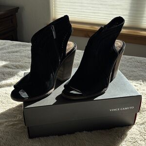 Vince Camuto, VC-Koral, Black, True Suede, Women's Heeled Sandals~ size 9